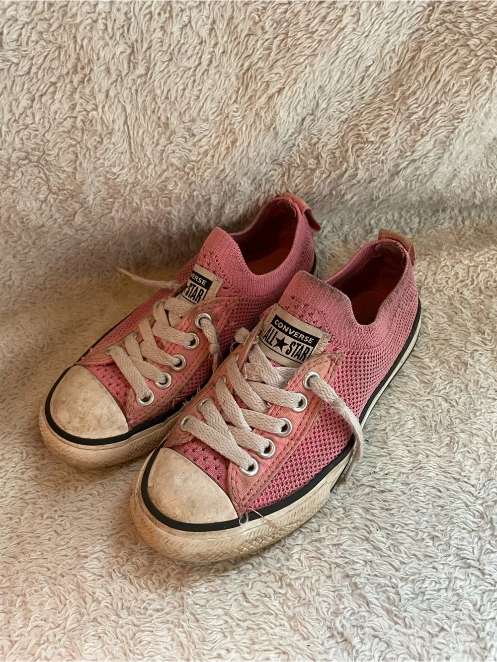 Converse Pink Knit Low Top Sneakers